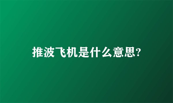 推波飞机是什么意思?
