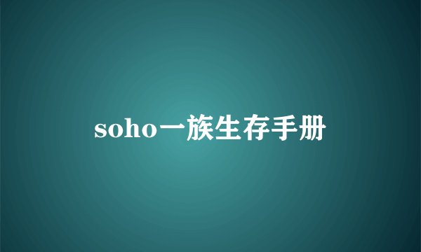 soho一族生存手册