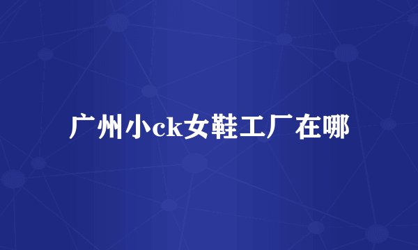 广州小ck女鞋工厂在哪