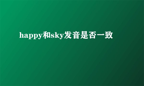 happy和sky发音是否一致