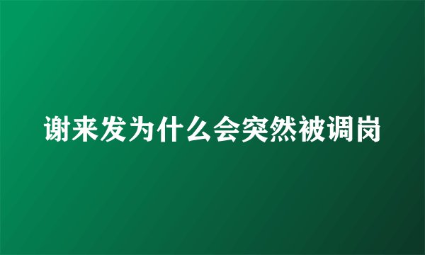 谢来发为什么会突然被调岗