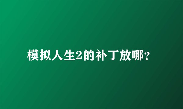 模拟人生2的补丁放哪？