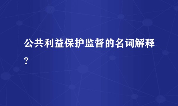 公共利益保护监督的名词解释?