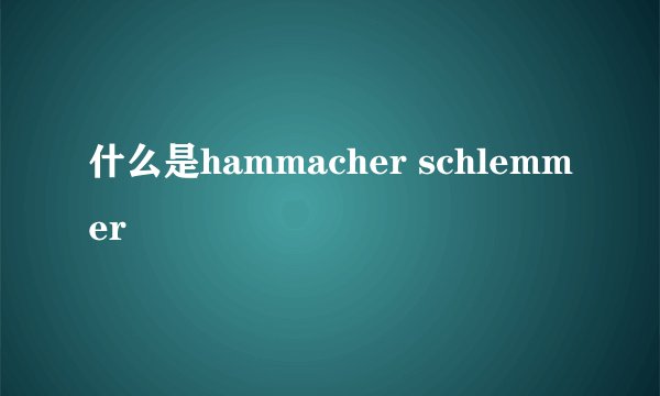 什么是hammacher schlemmer
