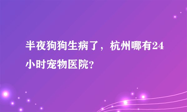 半夜狗狗生病了，杭州哪有24小时宠物医院？