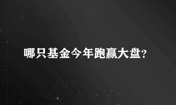 哪只基金今年跑赢大盘？
