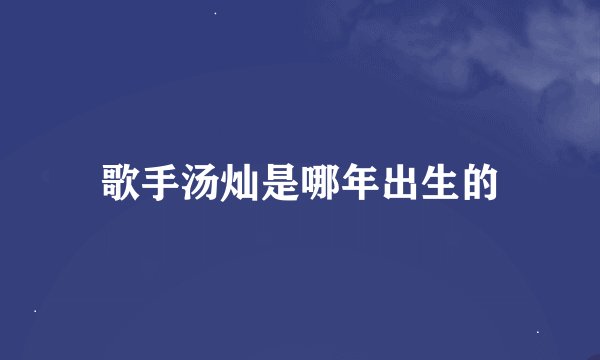 歌手汤灿是哪年出生的