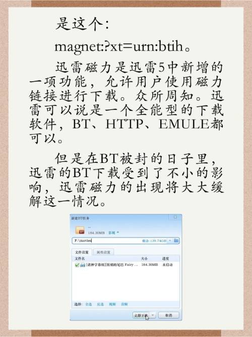 迅雷磁力链接是什么？
