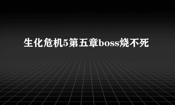 生化危机5第五章boss烧不死