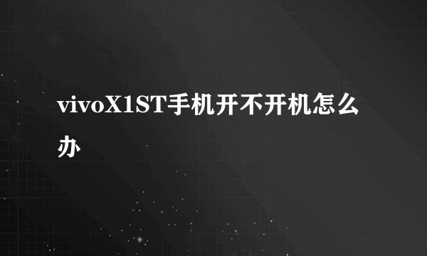 vivoX1ST手机开不开机怎么办