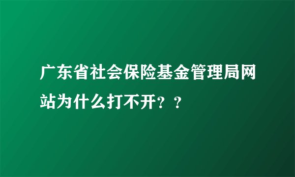 广东省社会保险基金管理局网站为什么打不开？？