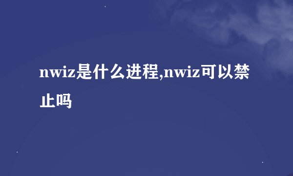 nwiz是什么进程,nwiz可以禁止吗