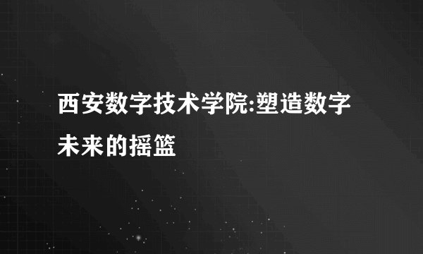西安数字技术学院:塑造数字未来的摇篮