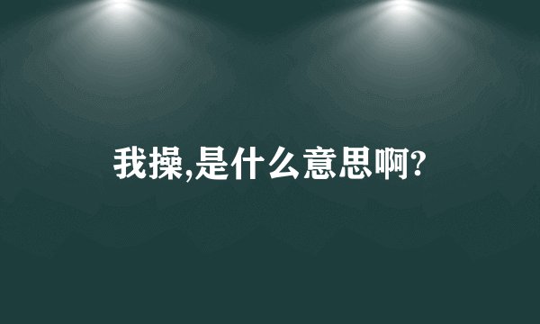 我操,是什么意思啊?