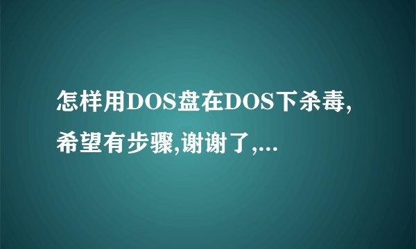 怎样用DOS盘在DOS下杀毒,希望有步骤,谢谢了,很着急啊