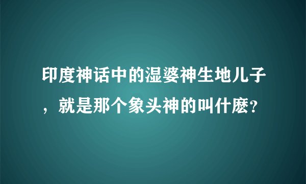印度神话中的湿婆神生地儿子，就是那个象头神的叫什麽？