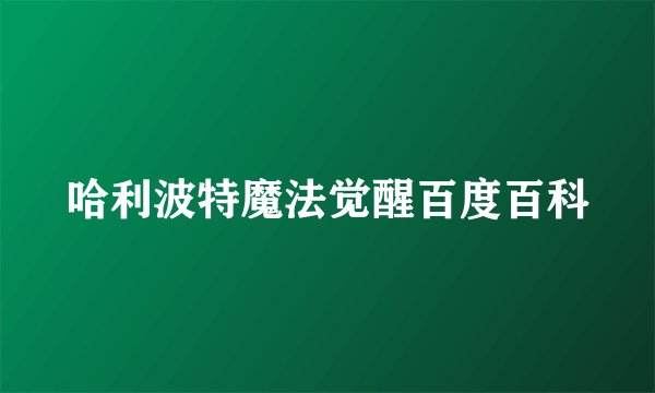 哈利波特魔法觉醒百度百科