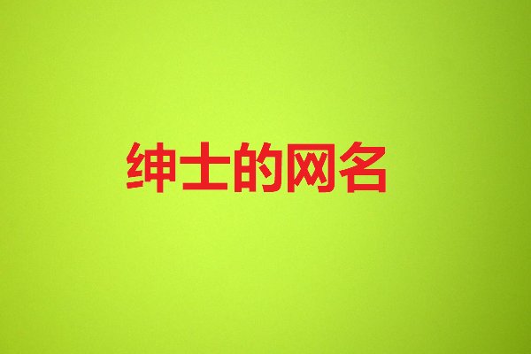 绅士的网名