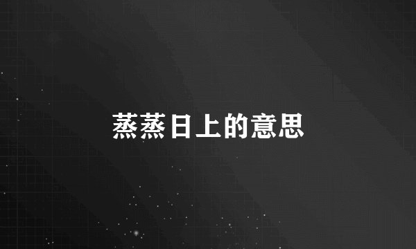 蒸蒸日上的意思