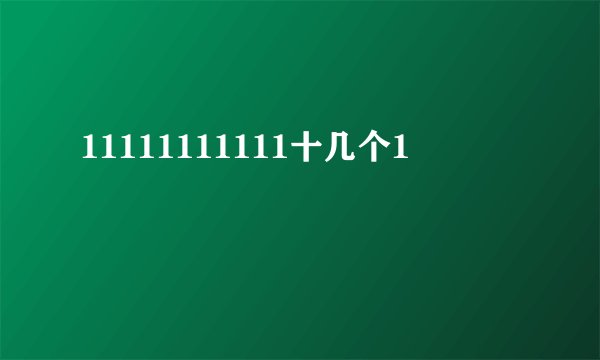 11111111111十几个1