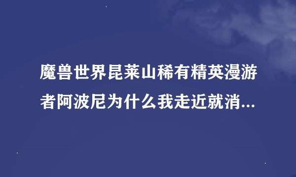 魔兽世界昆莱山稀有精英漫游者阿波尼为什么我走近就消失，只有远处能看见，我任务清完了啊~