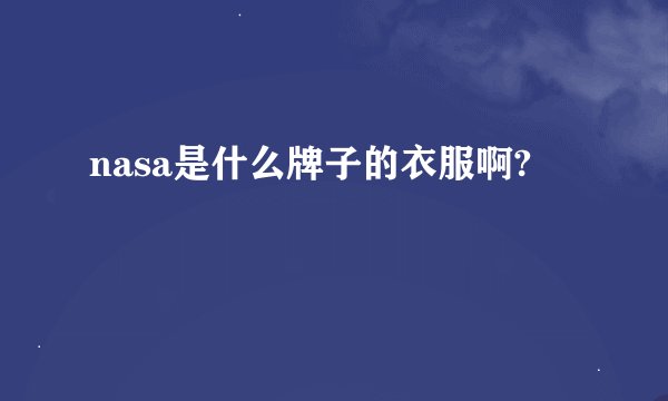 nasa是什么牌子的衣服啊?