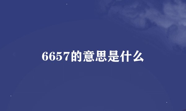 6657的意思是什么