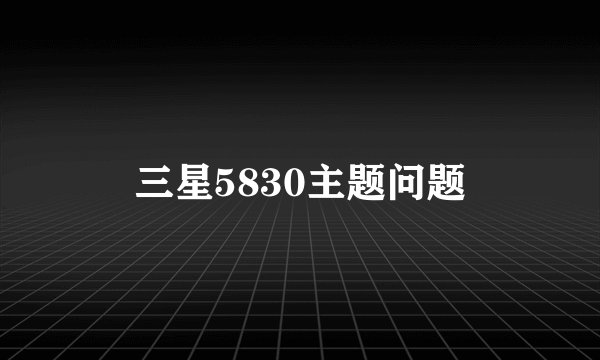 三星5830主题问题