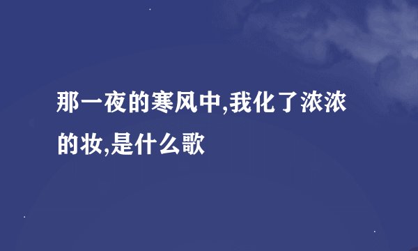 那一夜的寒风中,我化了浓浓的妆,是什么歌