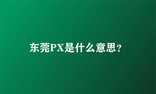 东莞PX是什么意思？