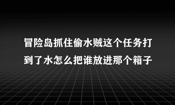 冒险岛抓住偷水贼这个任务打到了水怎么把谁放进那个箱子