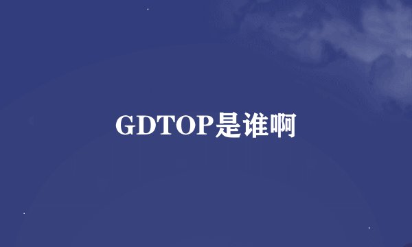 GDTOP是谁啊
