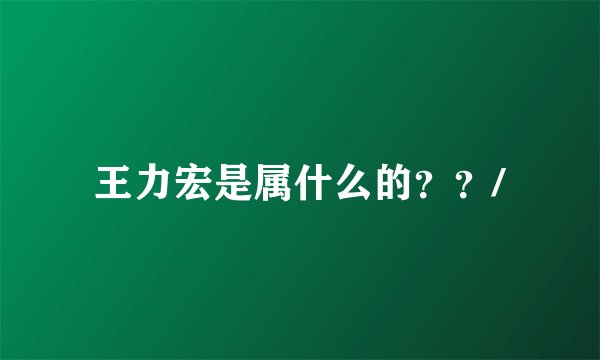 王力宏是属什么的？？/