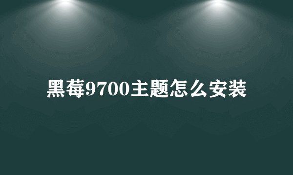 黑莓9700主题怎么安装