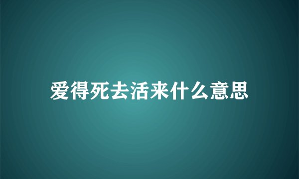 爱得死去活来什么意思