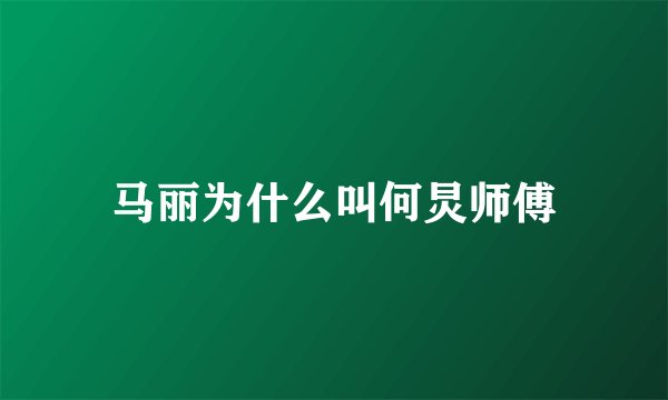 马丽为什么叫何炅师傅