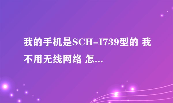 我的手机是SCH-I739型的 我不用无线网络 怎么就上不了网呢