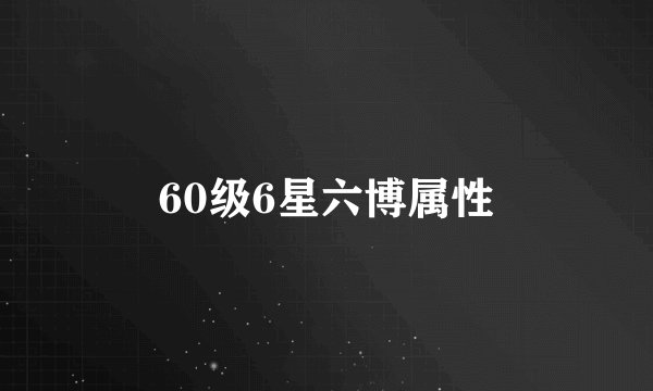 60级6星六博属性