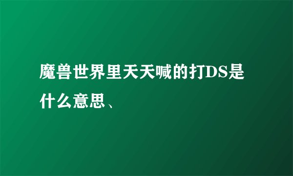 魔兽世界里天天喊的打DS是什么意思、