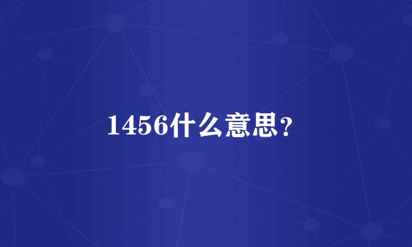 1456什么意思？