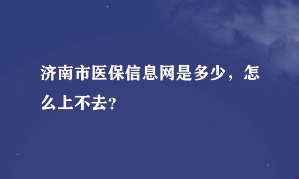 济南市医保信息网是多少，怎么上不去？