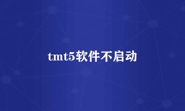 tmt5软件不启动