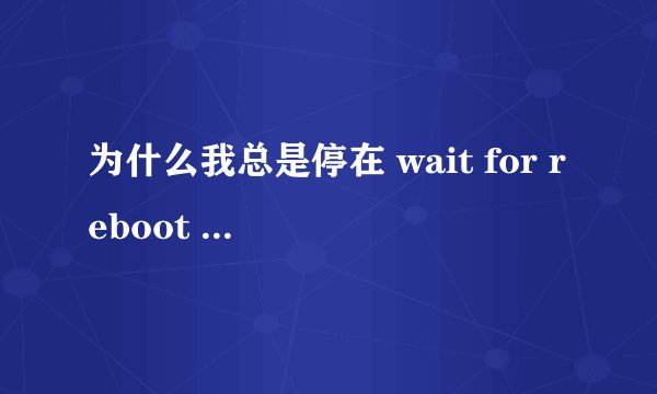 为什么我总是停在 wait for reboot 这个画面 。。。。各位大侠帮帮忙