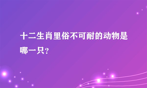 十二生肖里俗不可耐的动物是哪一只？