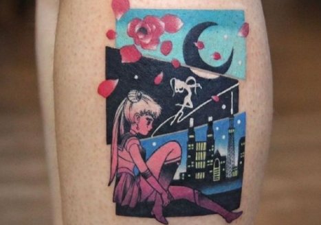 男主给女主腿跟部纹他的姓氏，好像是炎字