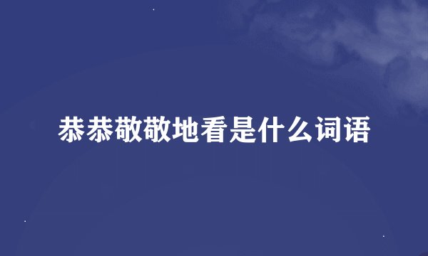恭恭敬敬地看是什么词语