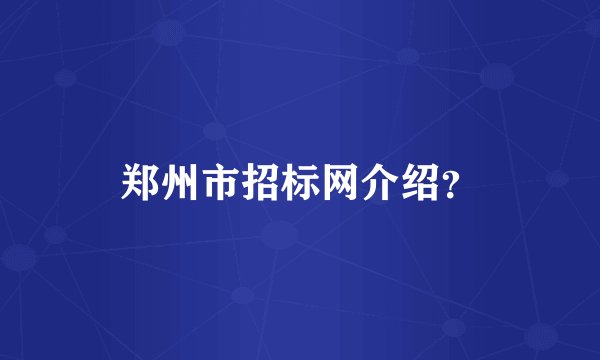 郑州市招标网介绍？