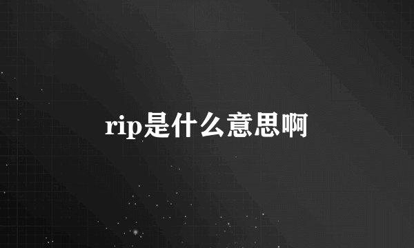 rip是什么意思啊