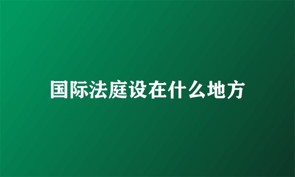 国际法庭设在什么地方