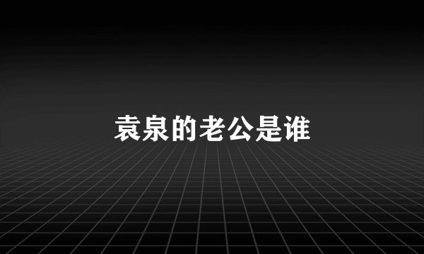 袁泉的老公是谁